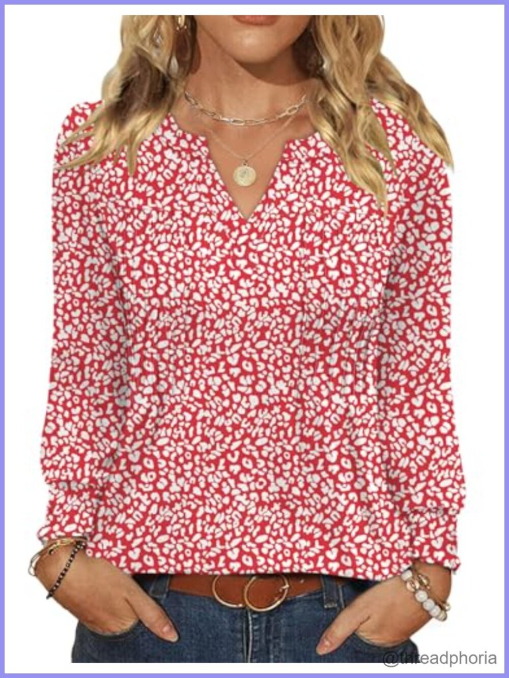 Ivicoer Womens Long Sleeve V Neck Pleated Tunic Blouse Fall Top